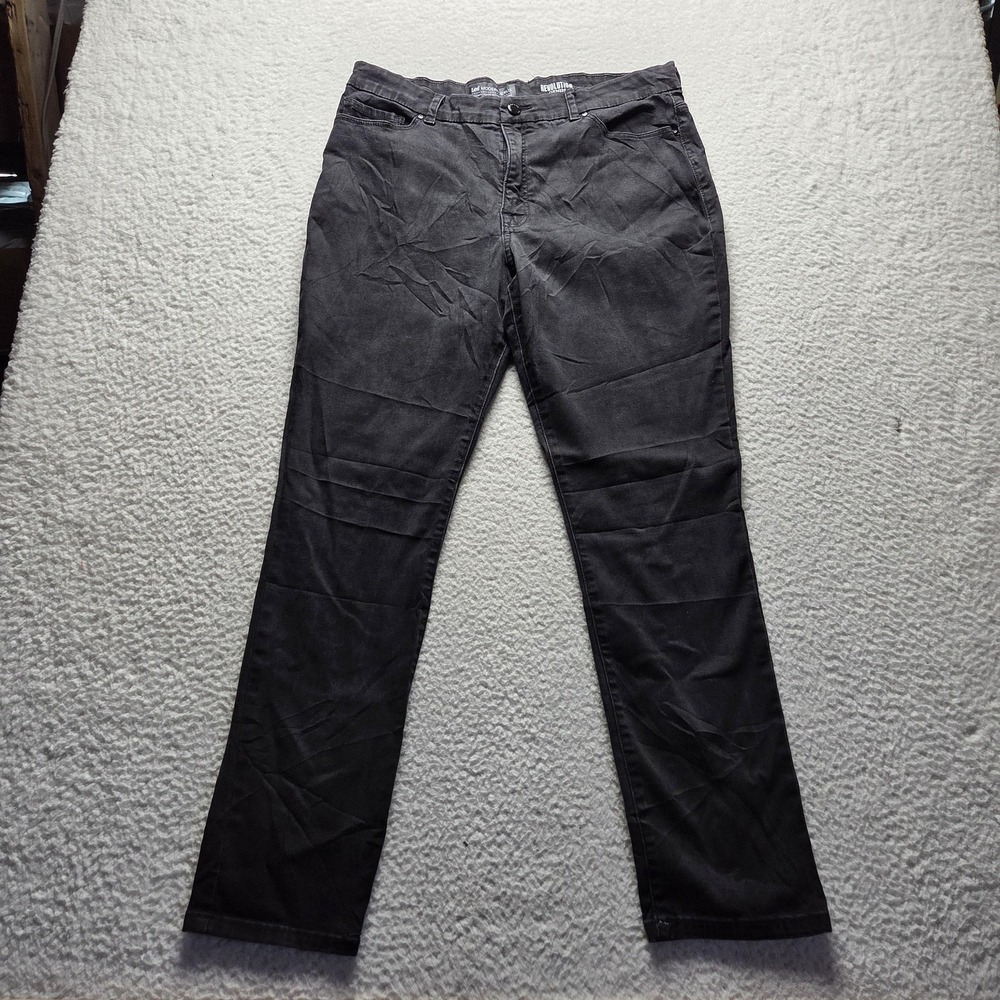 Lee Modern Series Jeans Womens 18 Gray Charcoal Wash Straight Stretch Denim